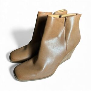 Korks Oliana dark tan Wedge Ankle Boots sz 10 nwob